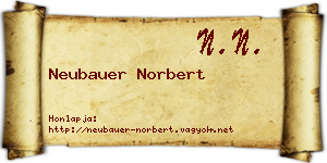 Neubauer Norbert névjegykártya